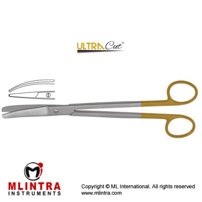 UltraCut™ TC Parametrium Hysterectomy Scissor Curved Stainless Steel, 23 cm - 9"